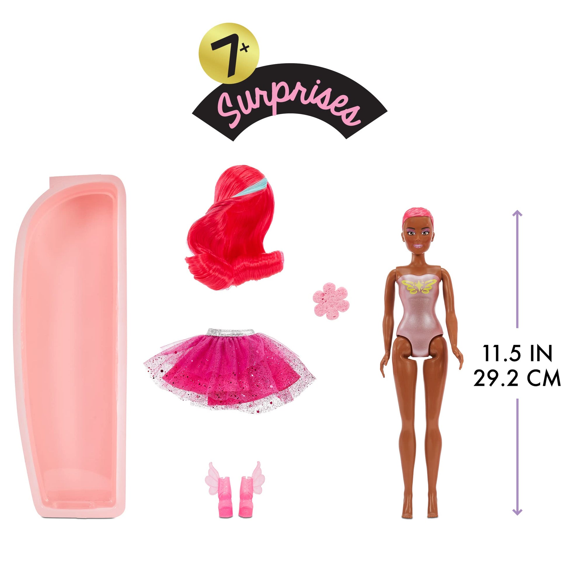 MGA Entertainment Dream Ella Color Change Surprise Fairies, Yasmin Pink Fashion Doll with 7+ Surprises Including Outfit, Castle Play Pretend Gift for