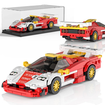 Mould King 27089 GTR Speed Champion Technik Car Building Set & Display Case, MOC Classic Race Cars Birthday Gifts for Adults/Teens, Creative Cool