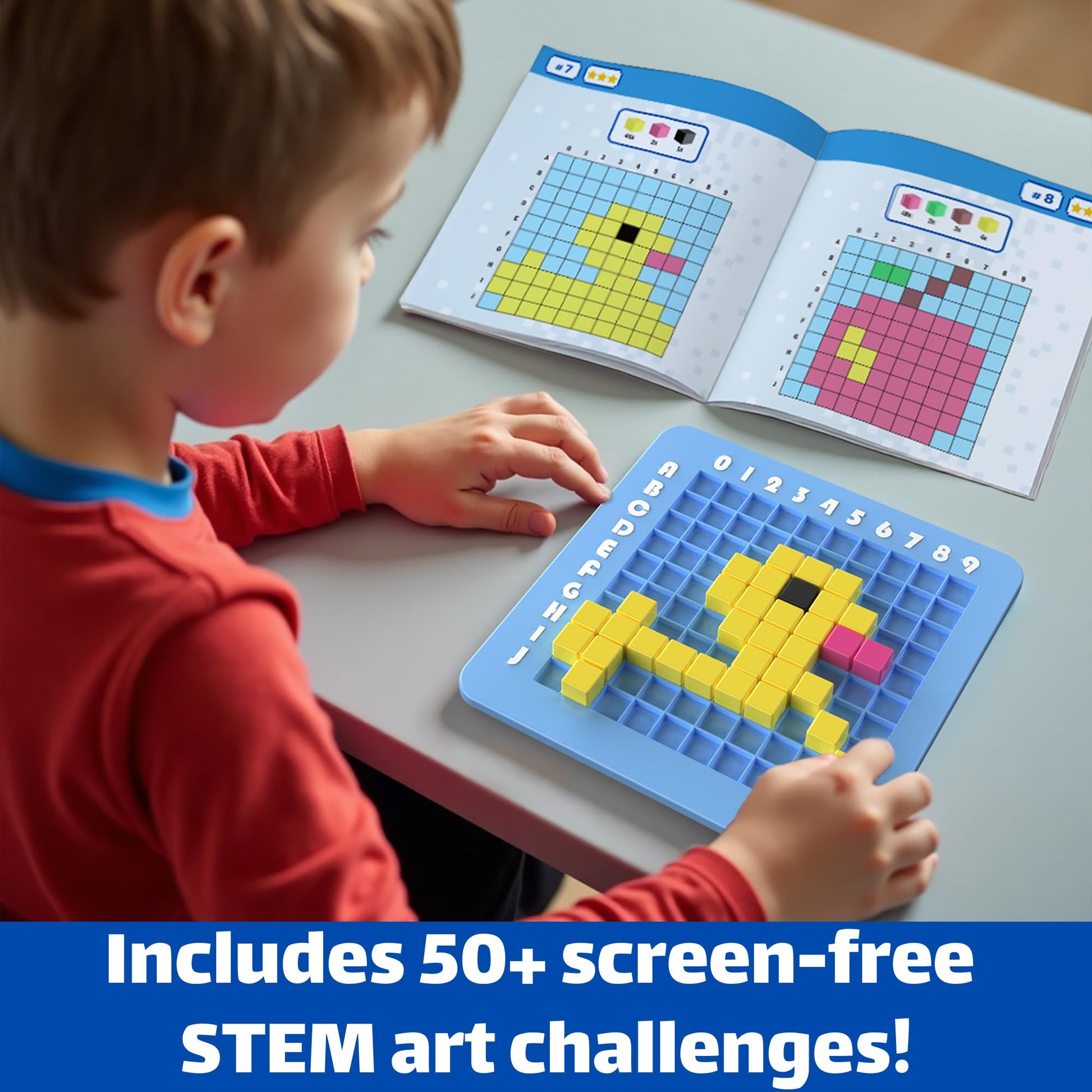 STEM Toys Pixel Art Kit for Kids - Arts and Crafts for Boys & Girls - Educational Science Kits & STEM Activities for Kids Ages 5-8-12 Gifts for 5, 6