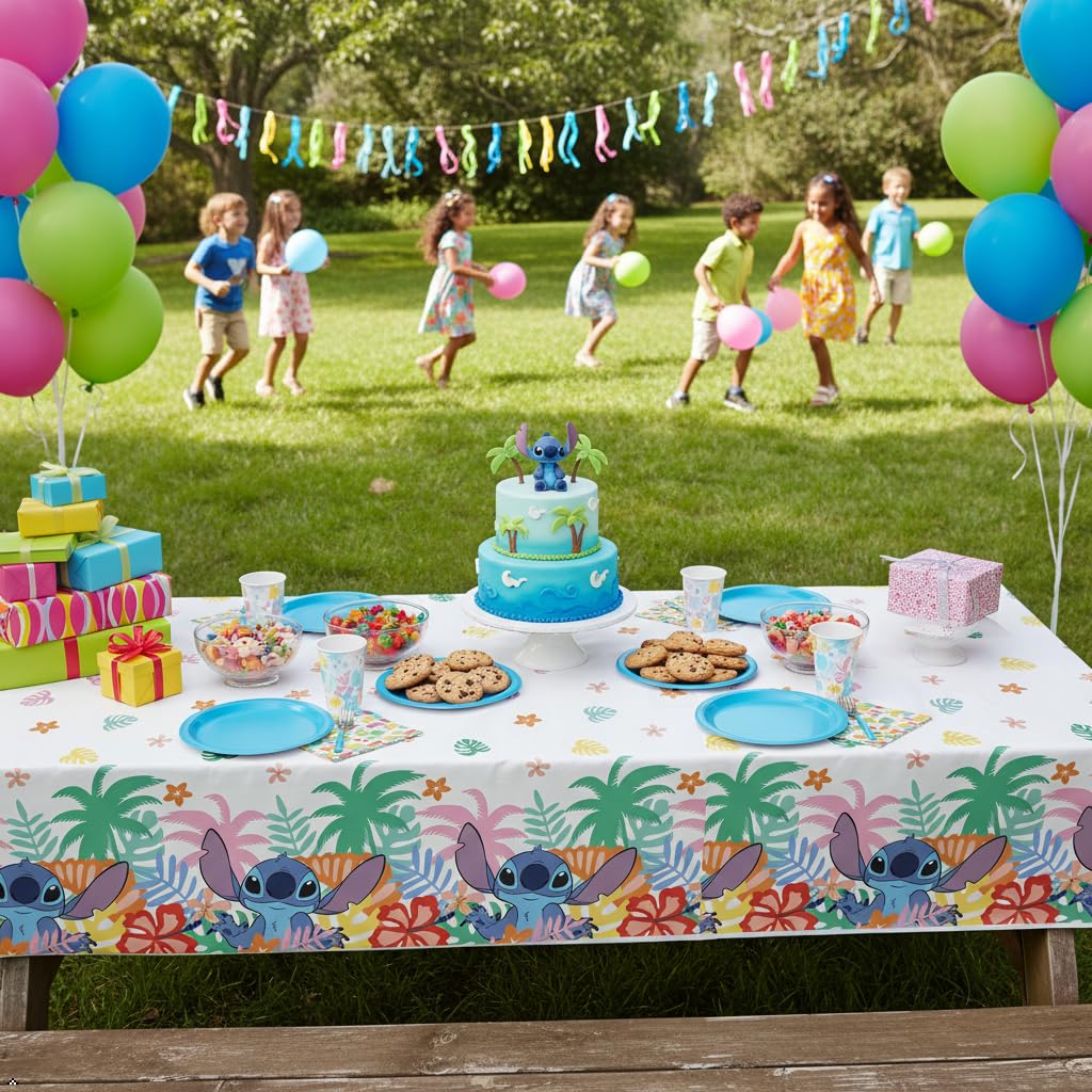 Unique Lilo and Stitch Table Cloth (2 Pack) - Lilo and Stitch Birthday Party Decorations - Officially Licensed - 2 Plastic Table Cloths, Including
