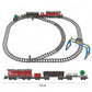 General Jim's Red Diesel Cargo Train Building Blocks Set - 1000+ Piece City Series with Automatic Running System, Railway Tracks, and Truck - L Gauge
