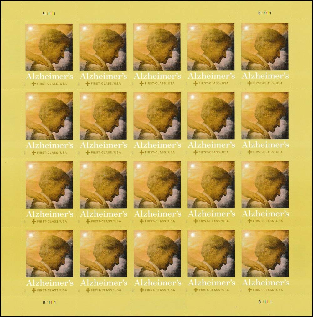 USPS Alzheimer's Disease Awareness, Semipostal First Class USA (Sheet of 20) Postage Stamps 2017 Scott #B6
