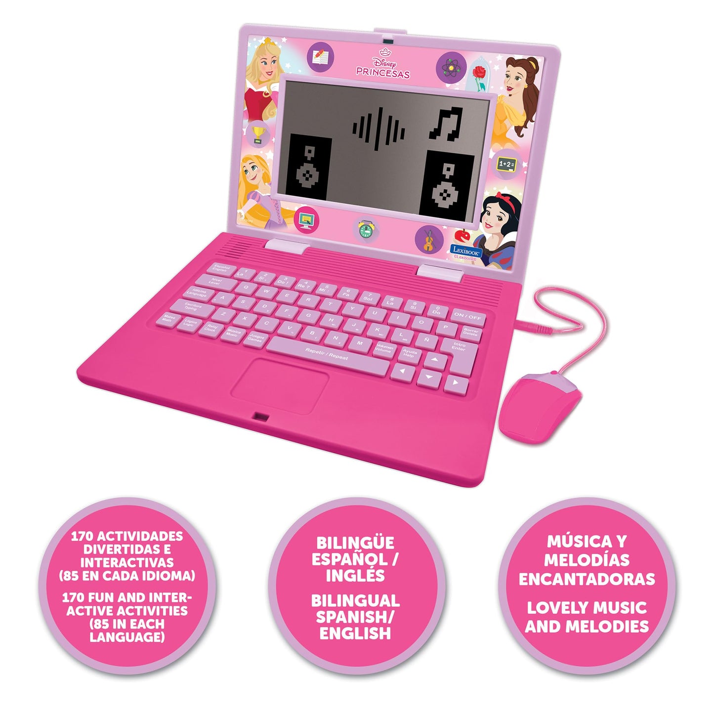 Lexibook, Disney Princess Educational Laptop for Kids, JC599DPi2