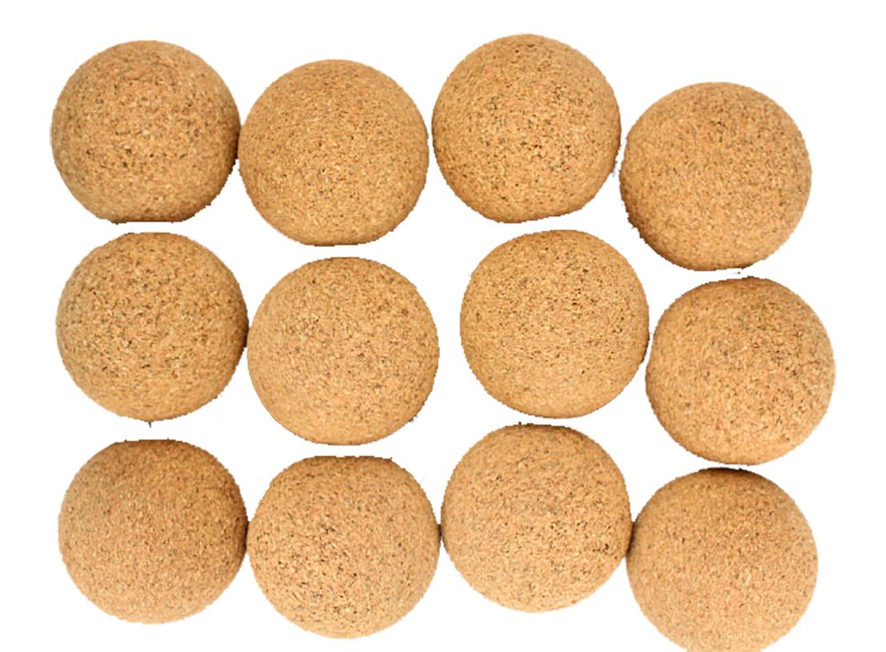 Game Room Guys Natural Cork Foosballs Compatible with Shelti Tornado Dynamo Tables - Set of 12