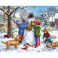 Bits and Pieces - Large 300 Piece Jigsaw Puzzle for Adults - Building a Snowman on a Snow Day - Winter Scene Jigsaw Puzzle by Artist Liz Goodrick