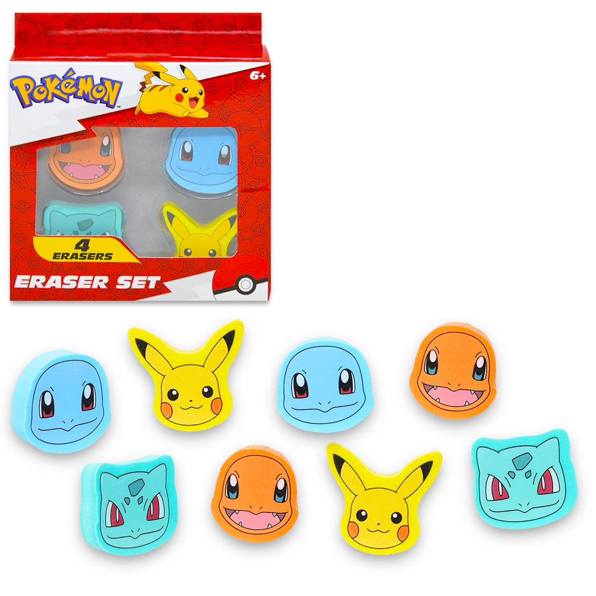 Pokemon Erasers for Kids Bundle - 8 Pack School Supplies Pencil Erasers