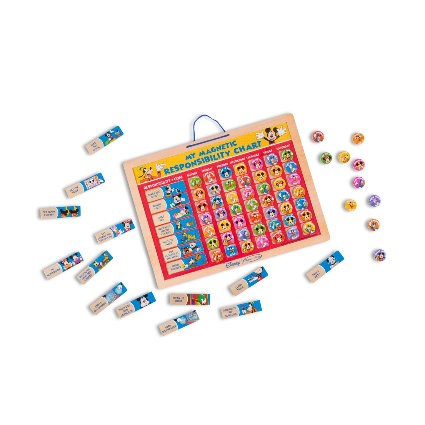 Melissa & Doug Disney Mickey Mouse Clubhouse My Magnetic Responsibility Chart - Toddler Routine, Kids Reward Board, Reward Chart for Toddlers and Kids