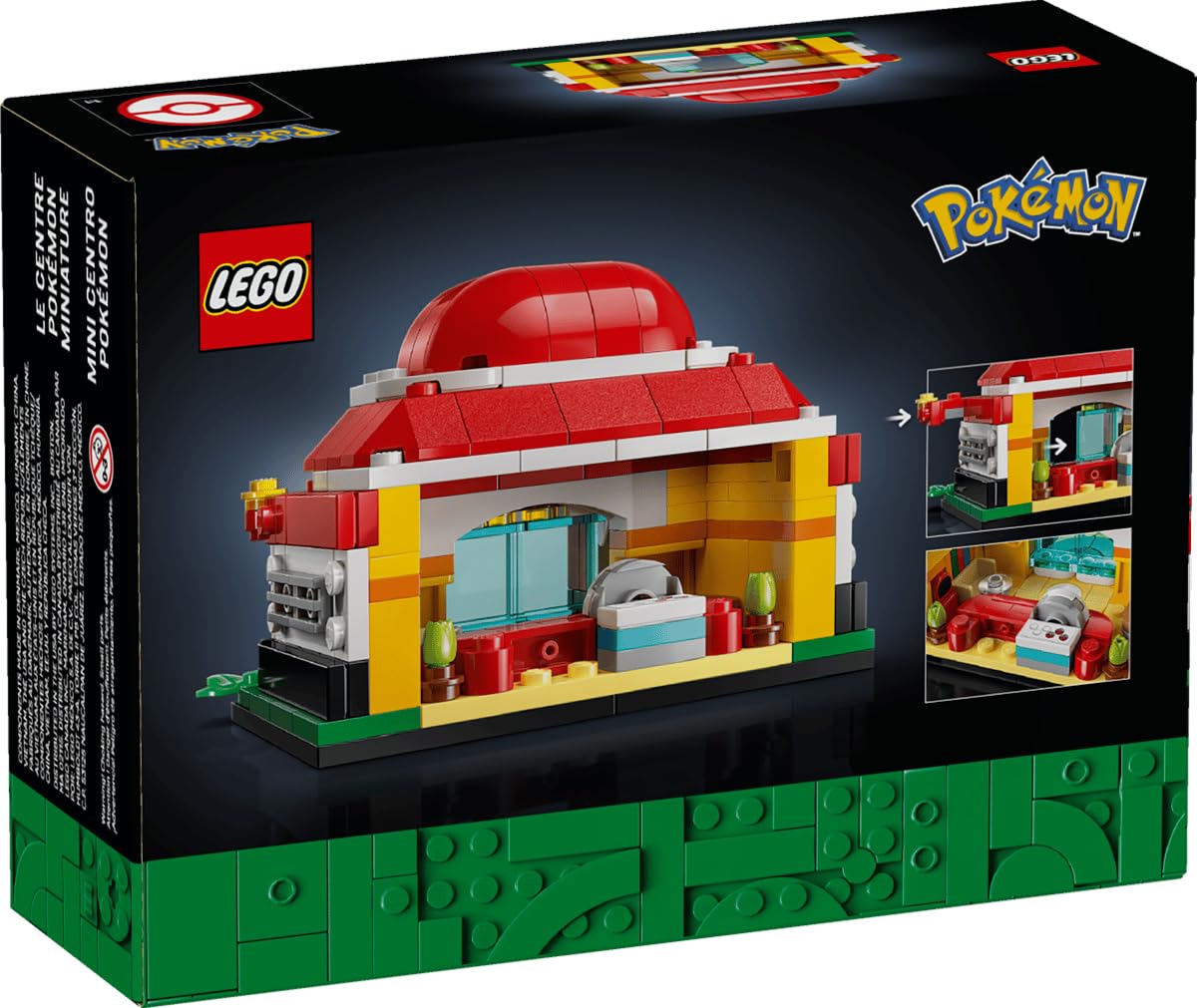 LEGO Pokémon Mini Pokémon Center - 233-Piece Collectible Display Building Set with Sliding Doors & Healing Station, Gamer Room Decor Gift for Adults -