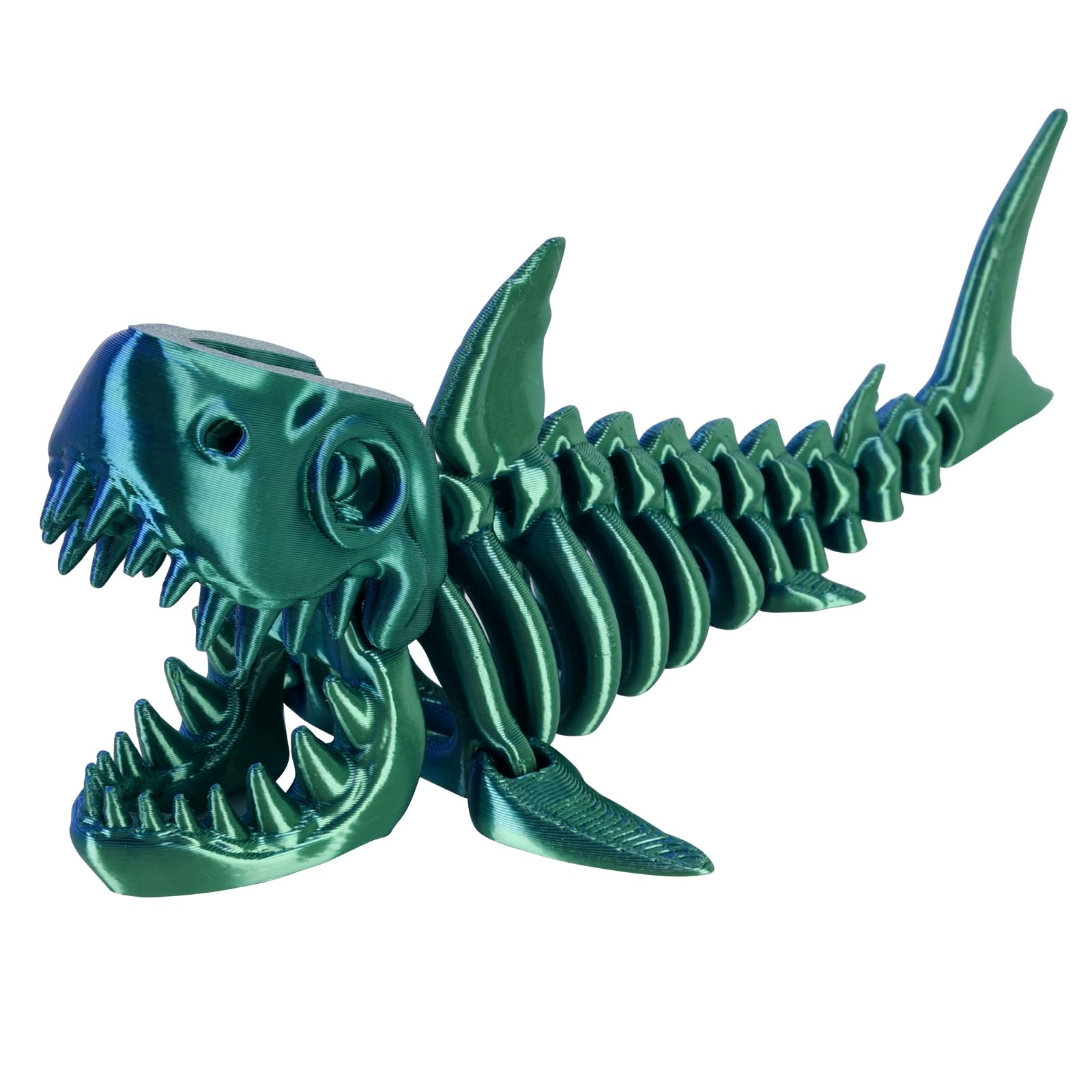 3D Printed Shark Toy - Cool Great White Shark Animal Figure Toys with Fun Movable Skeleton Design Fidget for Desk Decor and Pet Collectors(Laser