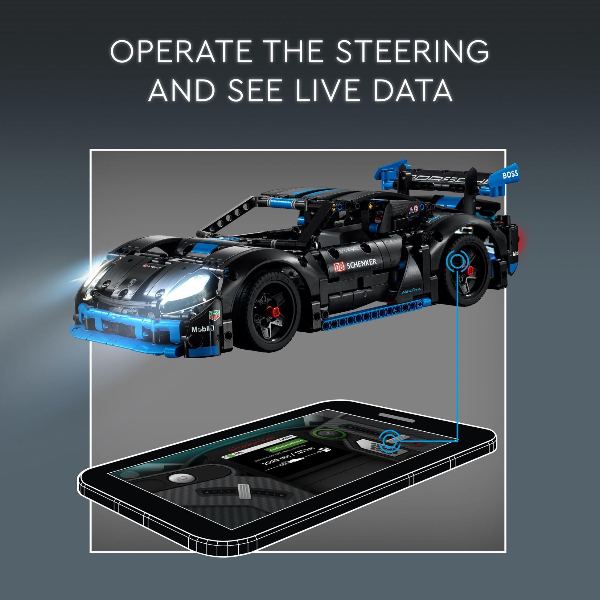 LEGO Technic Porsche GT4 e-Performance Race Car Toy, Remote Control Car with Authentic Details, Interactive Model Porsche Gift for Kids Ages 10 and Up