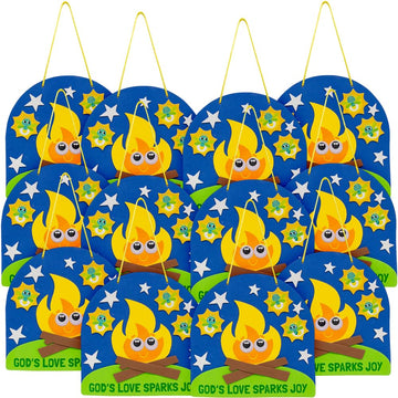 Fun Express Camp VBS Firefly Sign Craft Kit Makes 12 - Sunday School Crafts for Kids Ages 4-8 | Christian Crafts for Vacation Bible School 2026 | Bulk