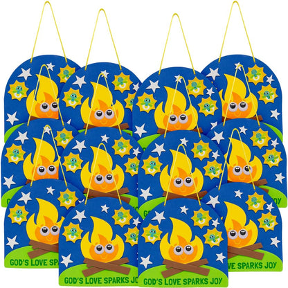 Fun Express Camp VBS Firefly Sign Craft Kit Makes 12 - Sunday School Crafts for Kids Ages 4-8 | Christian Crafts for Vacation Bible School 2026 | Bulk