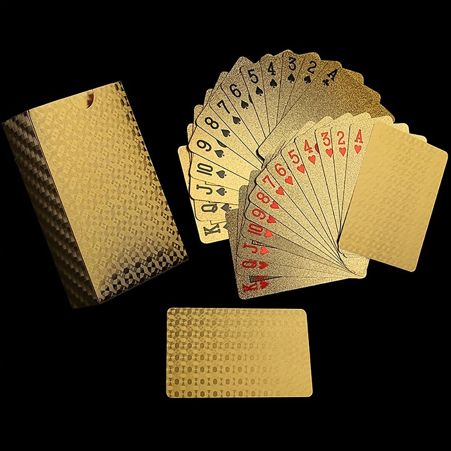 SFALCI 1pc Waterproof Plastic Poker Playing Cards PET Table Games Halloween/Thanksgiving Day (Golden Color)