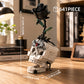 JYLWSMHU 3 in 1 Gothic Skull with Black Rose Building Block Set 698 Pcs Botanical Model Kit for Adults & Teens Dark Aesthetic Skeleton Construction