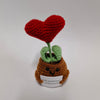 BFYCHYC Handmade Emotional Funny Love Heart Potted Plants Gift, Creative Cute Wool Love Heart Doll with Positive Card, Crochet Gifts, Office and Home