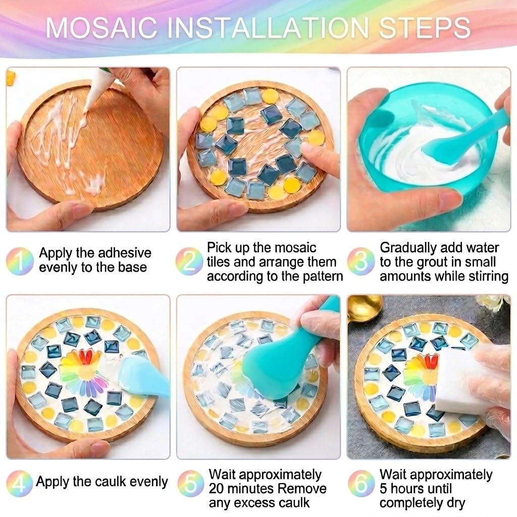 LANGIFT DIY Mosaic Coaster Making Kit for Adults & Beginners