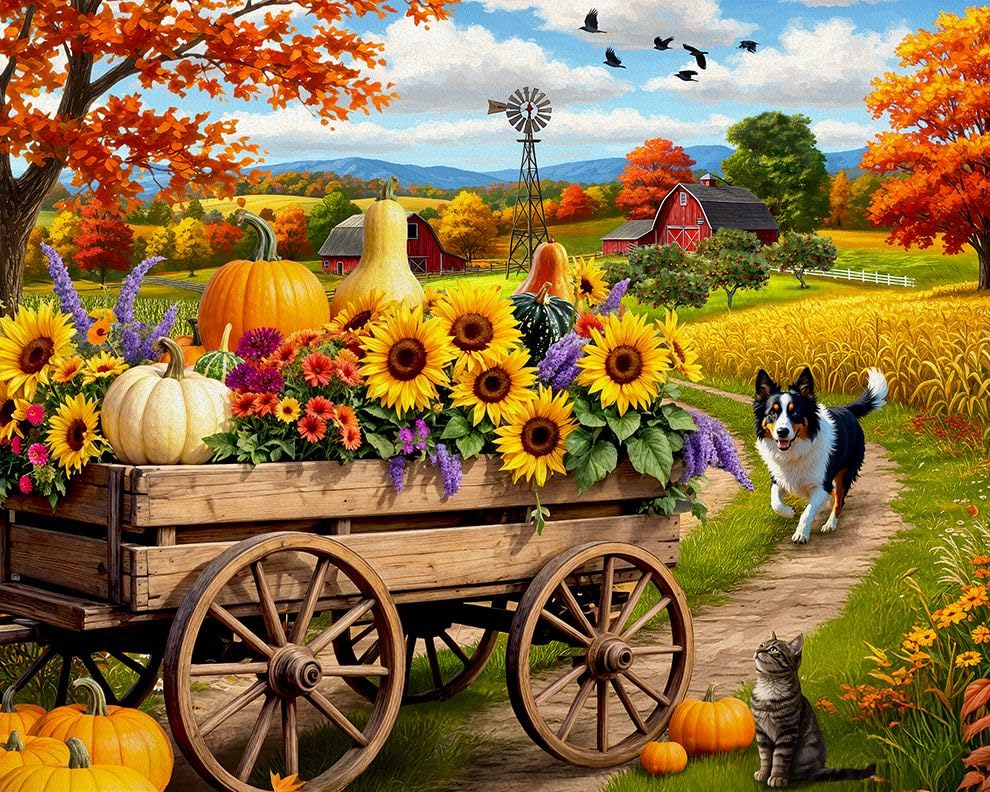 Springbok Fall Wagon Wonders 500 Piece Jigsaw Puzzle for Adults