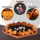 Toidgy 1-6 Players Shut The Box Dice Games, Wooden Board Table Math Game with 16 Dice and Instructions, Classics Close The Box Board Game for Adults
