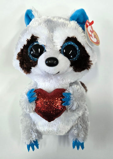 Ty Beanie Boo Thief the Racoon with Heart for Valentines 2026-6"