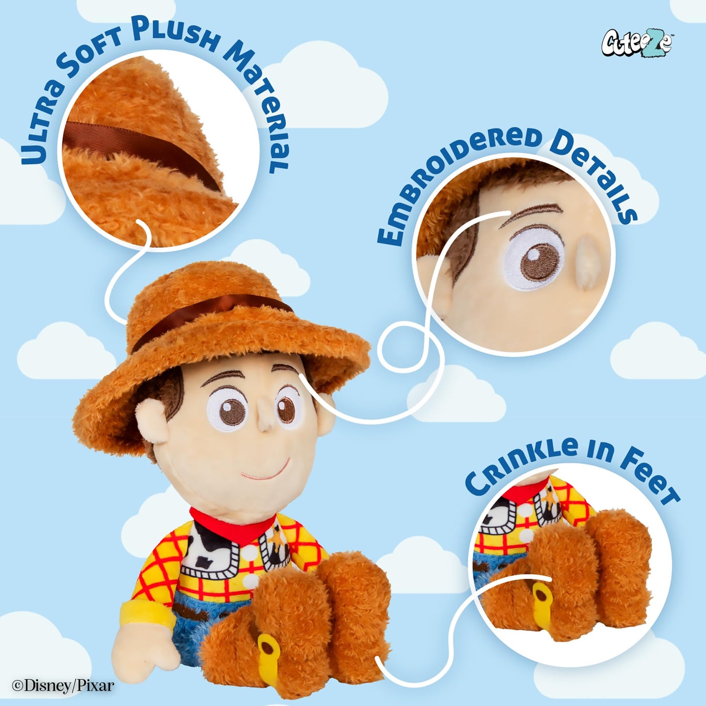 Kids Preferred Disney Pixar Toy Story Woody Extra Soft Plush Stuffed Animal Toy for Baby and Toddler Boys and Girls 12 Inch Size Plush