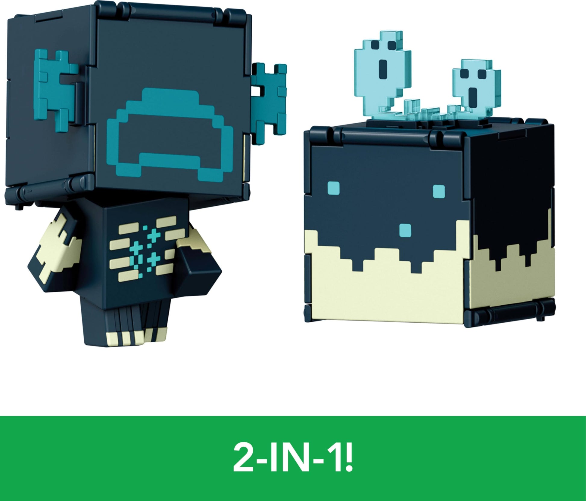 Mattel Minecraft Flippin’ Figs Figures with 2-in-1 Fidget Play, 3.75-in Scale, Large Heads & Pixelated Design (Characters May Vary)