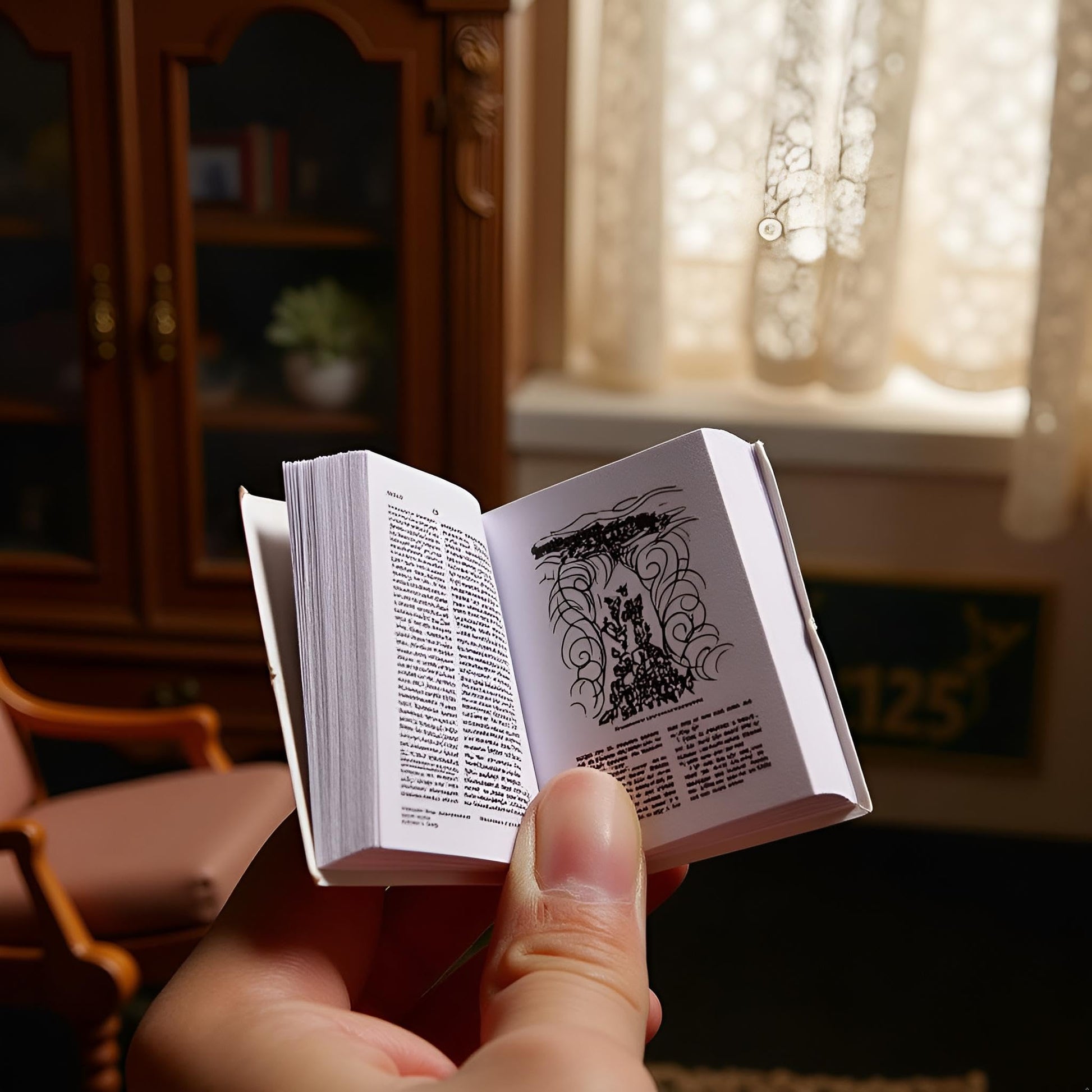 1/12 Scale Mini Bible Book Replica - Realistic Dollhouse Library Accessories for Bookshelf and Bedroom Scenes | Collectible Miniature Books