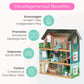 Delta Children South Beach Dollhouse - 3-Story Dollhouse with 4 Rooms - Includes 16 Accessories - Fits 5-inch Dolls - Pretend Play Dream Gift for Ages