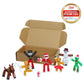 Zing StikBot Christmas Crew Pack - 7 Festive Themed Poseable Action Figures with Holiday Accessories, Stop Motion Animation Toy for Kids