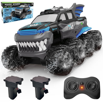 UFULMN Amphibious Remote Control Car 8WD RC Monster Truck for Boys Age 8-12 Offroad Waterproof RC Pickup All Terrain RC Drift Cars Beach Pool Toys