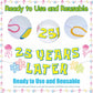 25 Years Later Birthday Banner Carton Banner Jelly Fish Hanging Swirls Garlands Sea Animals Hanging Banner for Birthday Party Decorations Supplies