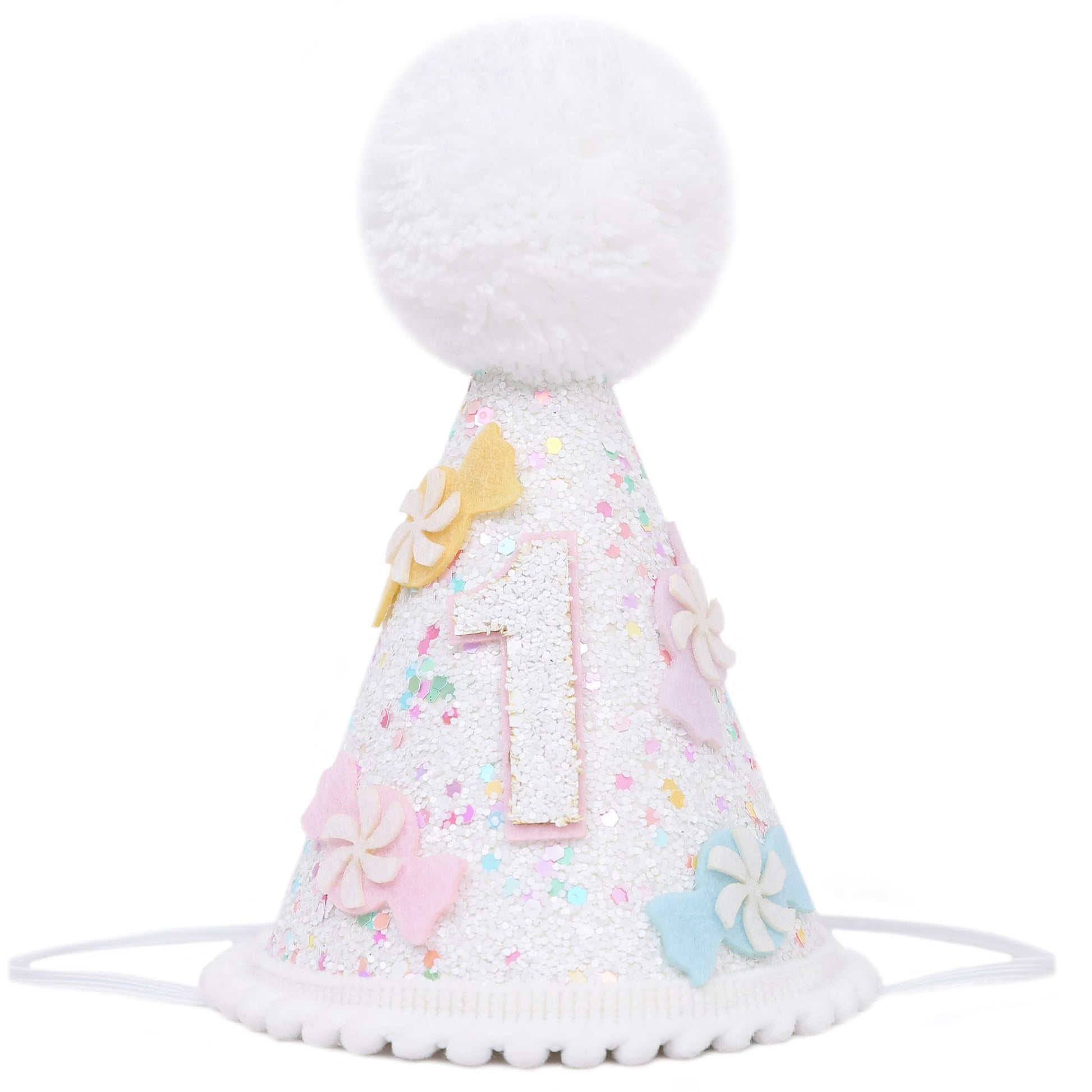 PATRDIO Candy Cane 1st Birthday Hat - Princess Sweet One Birthday Decorations,Sugar Sprinkle Party Photo Props,Candy Girls Smash Cake Hat,First