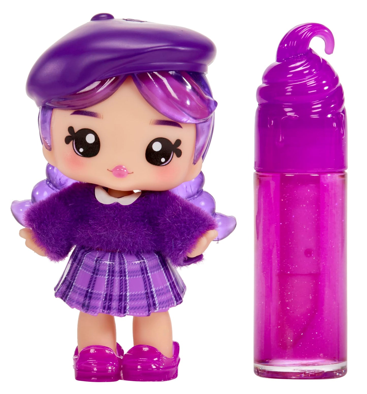 YUMMILAND Lipgloss Doll - Greta Grape - Scented Doll with DIY Lip Gloss Kit - Suitable for Girls and Boys Over 4 Years Old