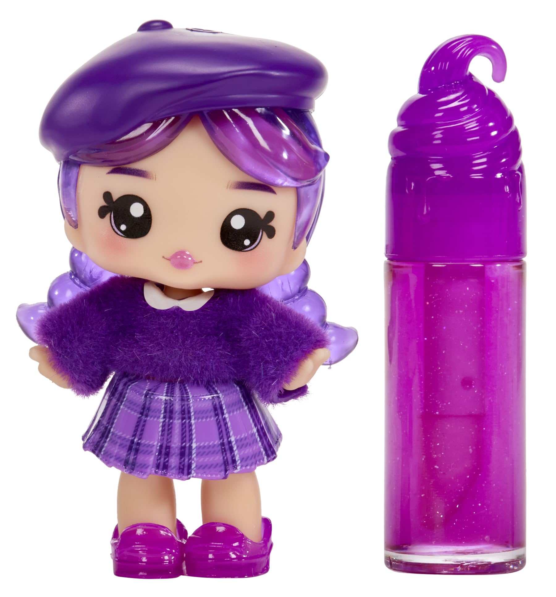 YUMMILAND Lipgloss Doll - Greta Grape - Scented Doll with DIY Lip Gloss Kit - Suitable for Girls and Boys Over 4 Years Old