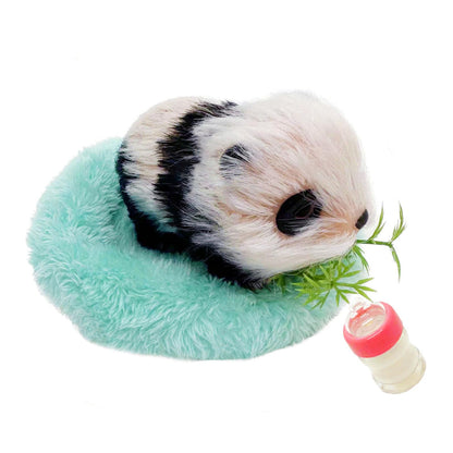 VOLOBE Silicone Panda, 5 Inches Soft Mini Realistic Animal Toy as Silicone Piglet Companion with Sleeping Pad Accessories for Kids Boy Girl Birthday