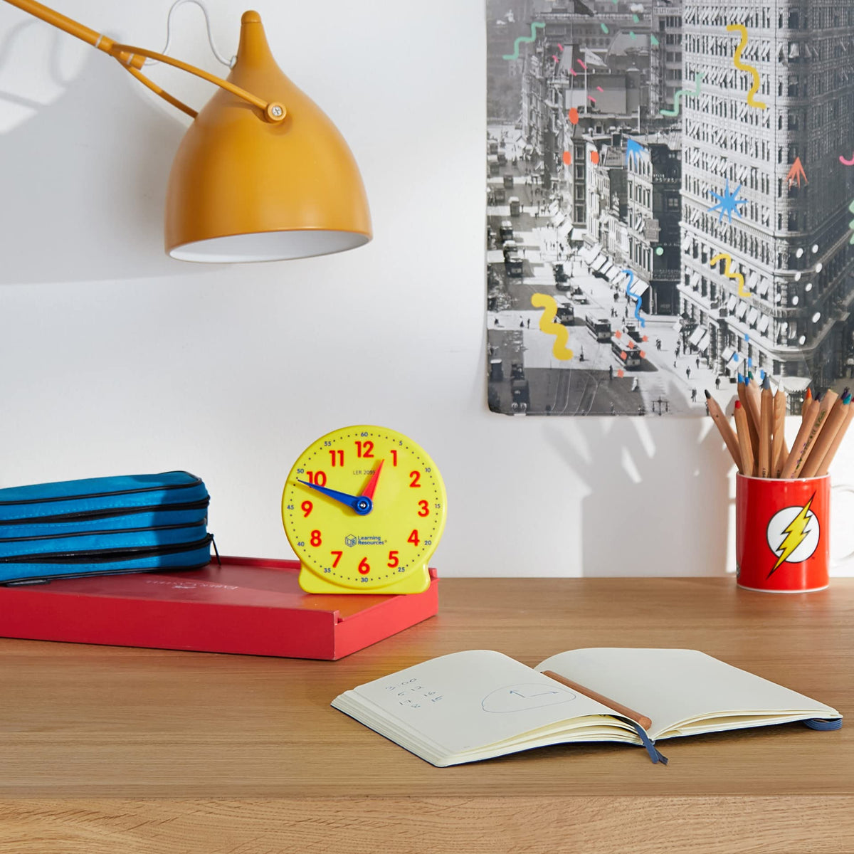 Learning Resources Big Time Student Clock, Teaching & Demonstration Clock, Develops Time and Early Math Skills, Ages 5+, Clock for Learning, 12