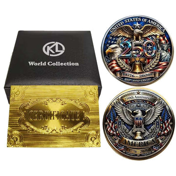 250th Anniversary USA Challenge Coin Display Case/Holder/Stand with Unite States Individual Collectible Coins,Gifts for Veteran