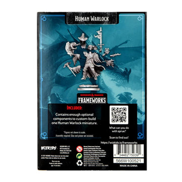 WizKids D&D Frameworks: Human Warlock Male - Unpainted and Unassembled