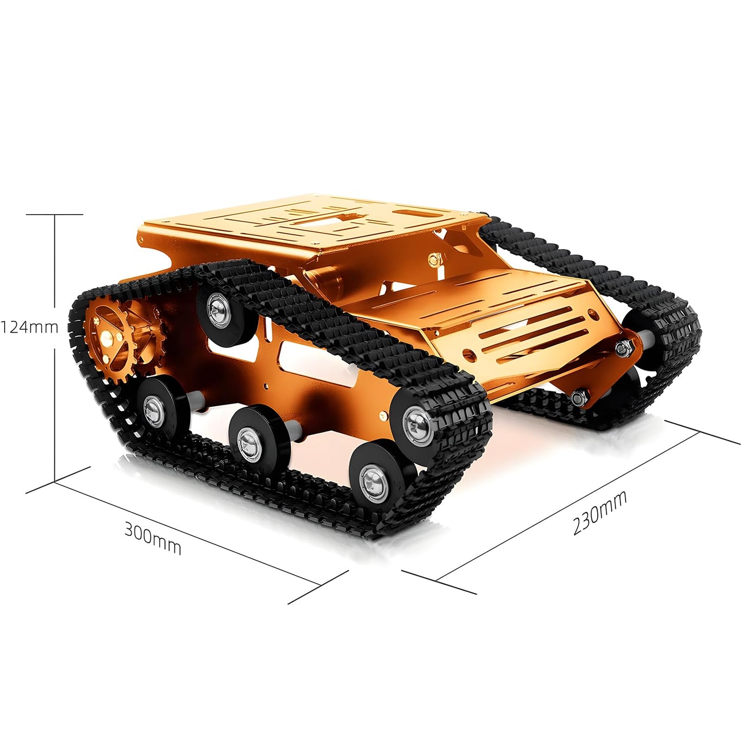 YonPhsy Tank Car Chassis with Encoder Motor, Shock Absorbing Robot Chassis Full-Metal Robotic Moving Platform Track for RaspberryPi Arduino Jetson