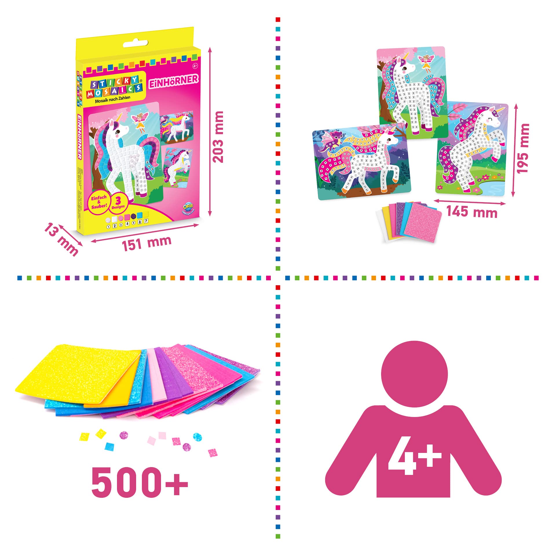Sticky Mosaics Orb 51044 Travel Pack Unicorns, Multi, One Size