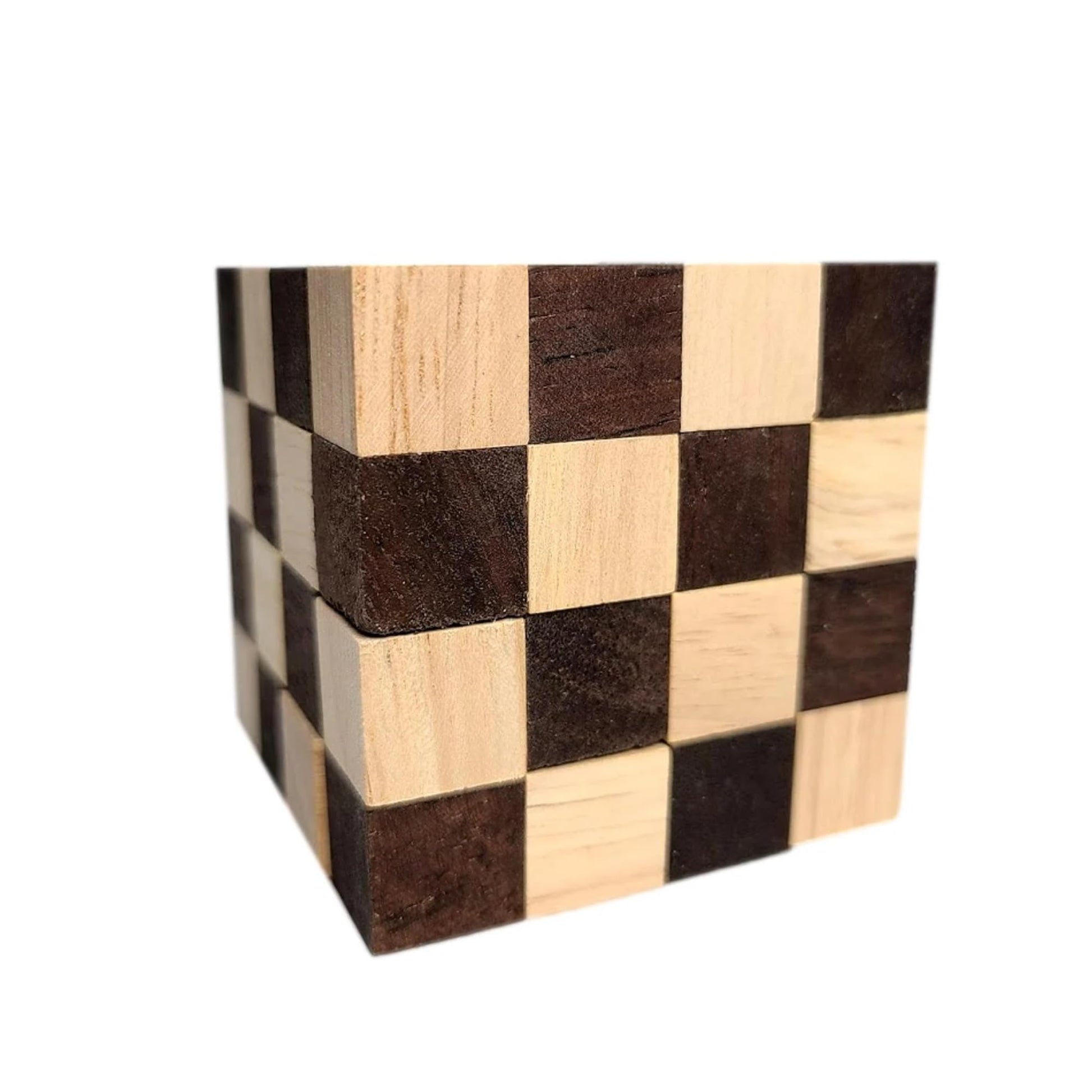 Impossible Puzzle - The King Snake 4x4x4 - Size Large - Gift for Puzzle Lovers - Wooden Brain Teaser