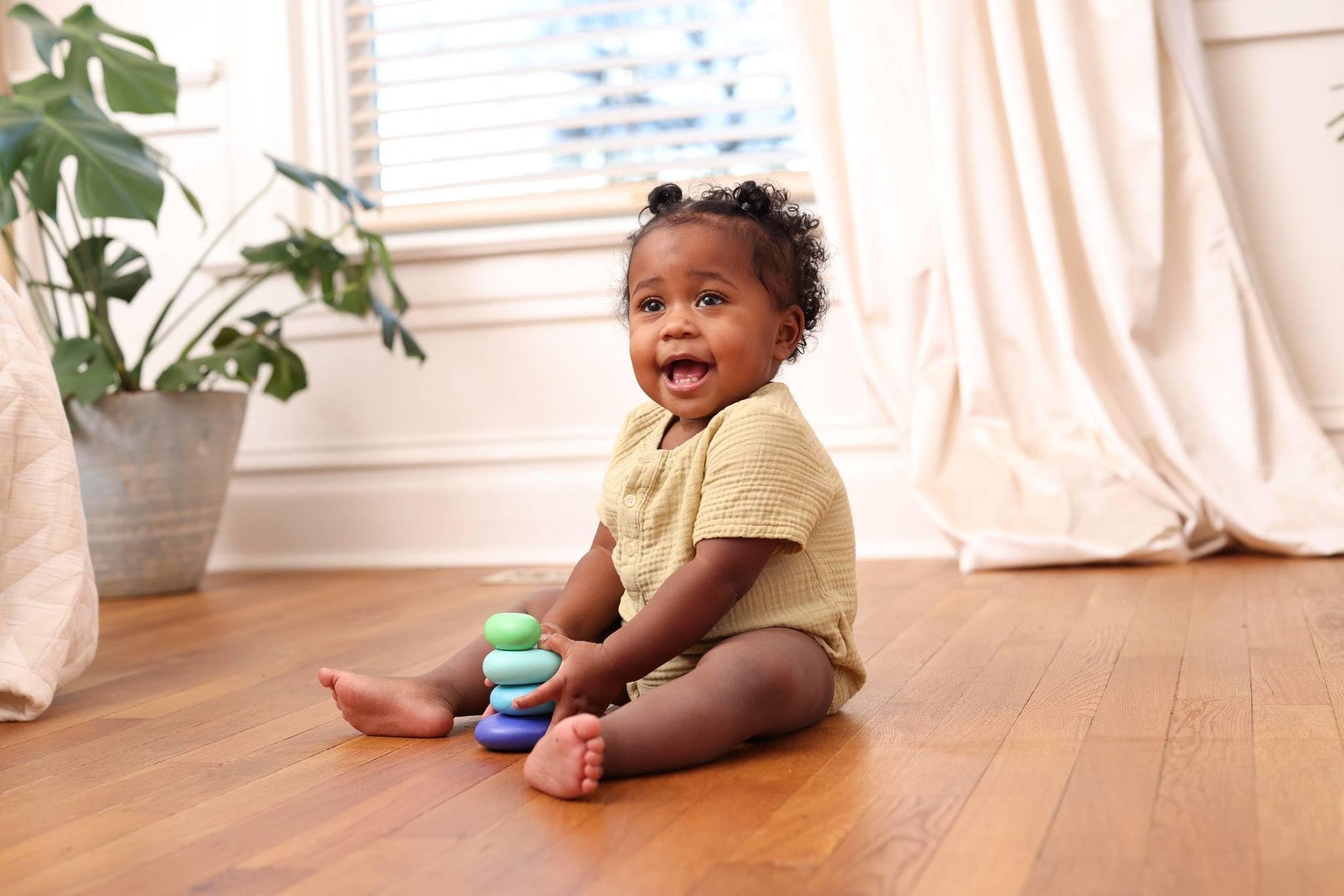 Lovevery, Wooden Stacking Stones (4), Perfect for Your Toddler Starting at 11 Months+