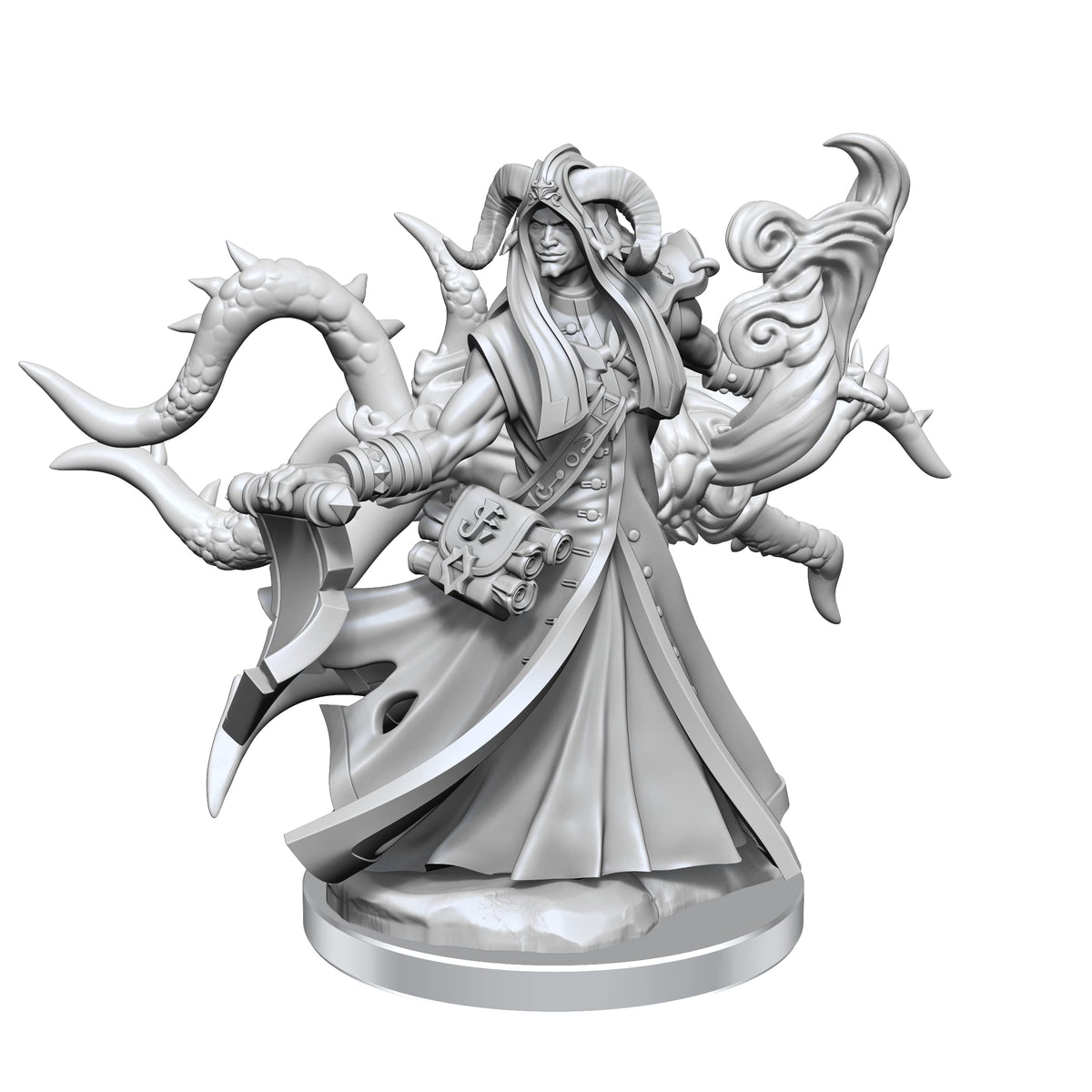 WizKids D&D Frameworks: Tiefling Warlock Male - Unpainted and Unassembled