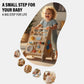 KizKnows Wooden Baby Walker Toddler Push Walker with Activity Center