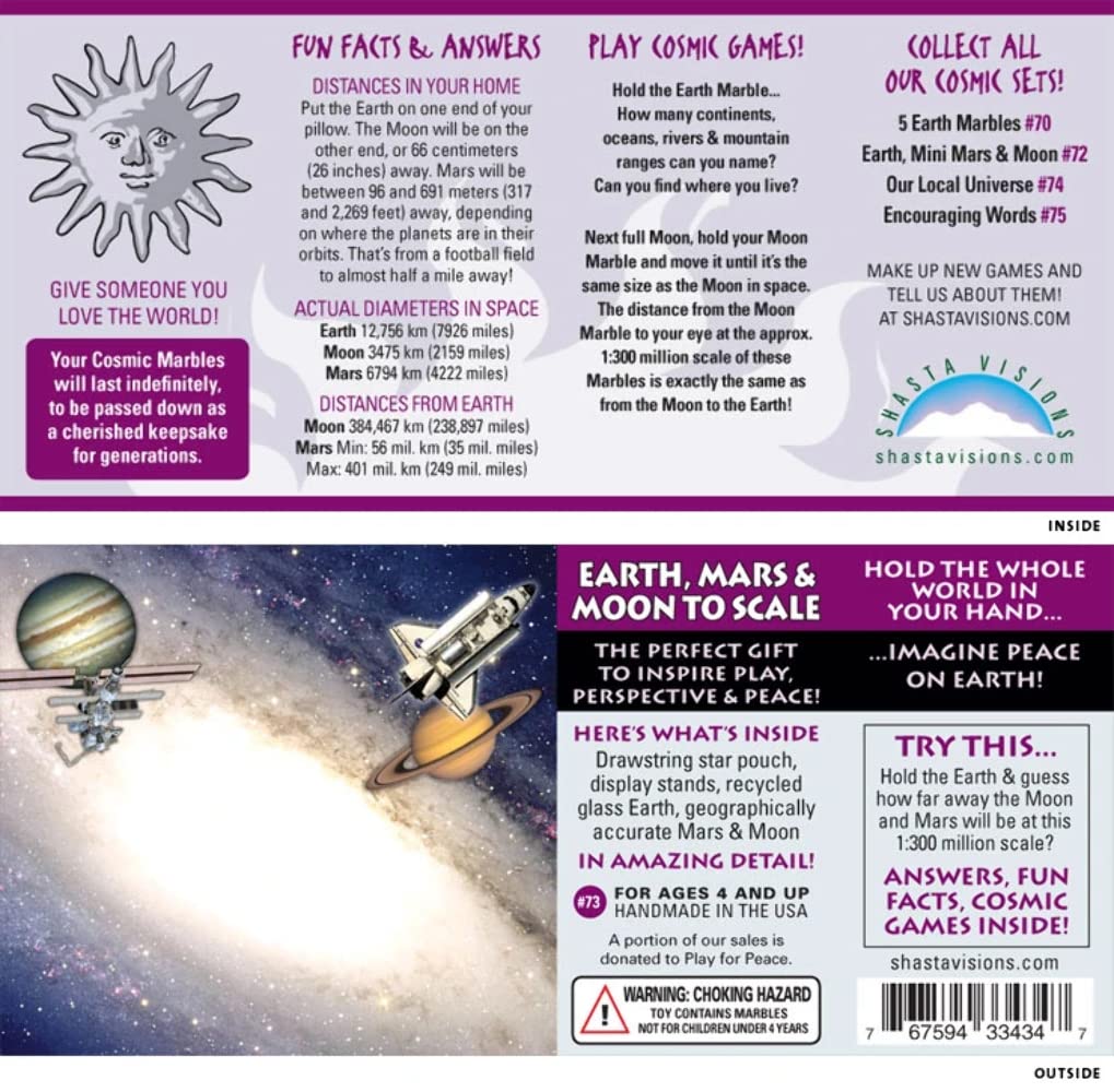 Shasta Visions Earth, Mars, and Moon to Scale Box Set