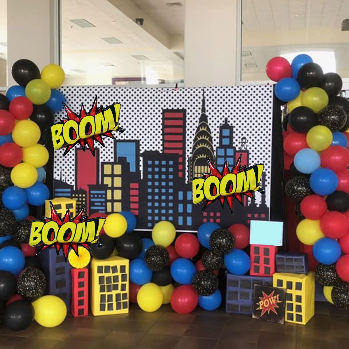 QZCPGP 4Pcs Superhero Balloons for Birthday Party Decorations