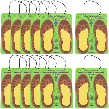 Fun Express Religious Father's Day Footprint Sign Craft Kit (Makes 12) - Christian Sunday School Crafts for Kids, Bulk DIY Activity, Self-Adhesive