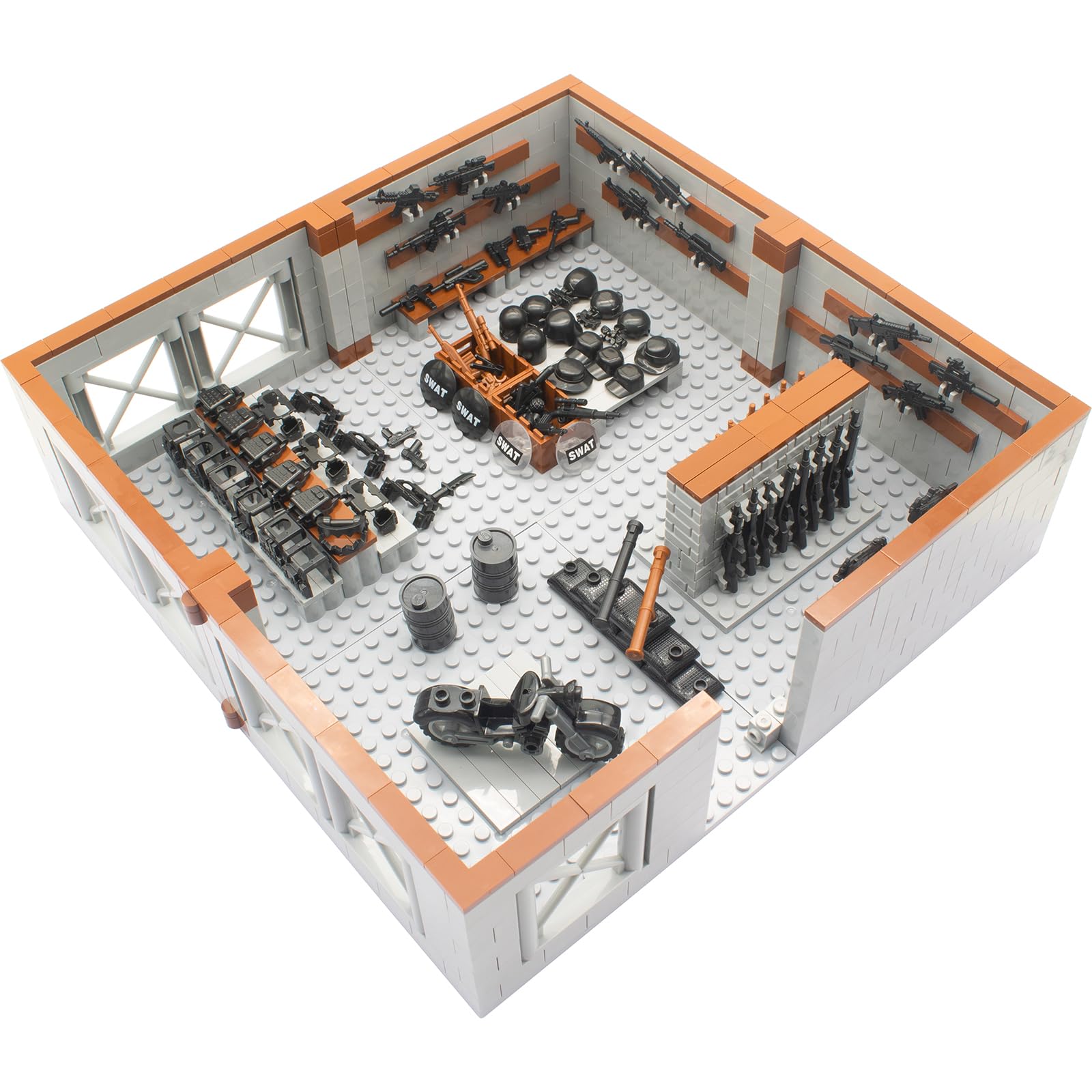 Gonsausola Military Base Building Bricks Set, Defence Base Guard Tower Guns Weapons Building Block Toy, Weapon Pack Accessories Kits Toys for Kids