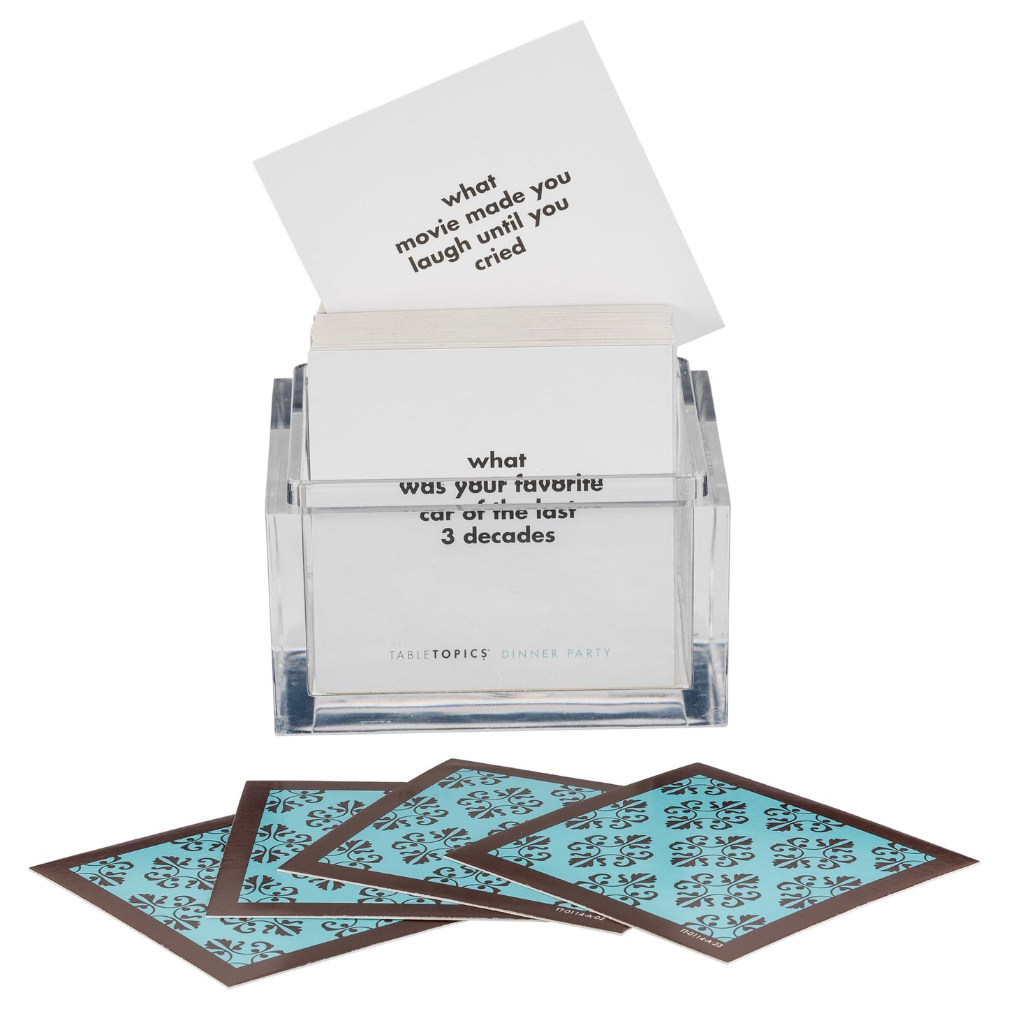 TableTopics Dinner Party Conversation Cards for Adults to Enjoy Getting to Know Each Other, 135 Entertaining Questions & Ice Breakers for Parties