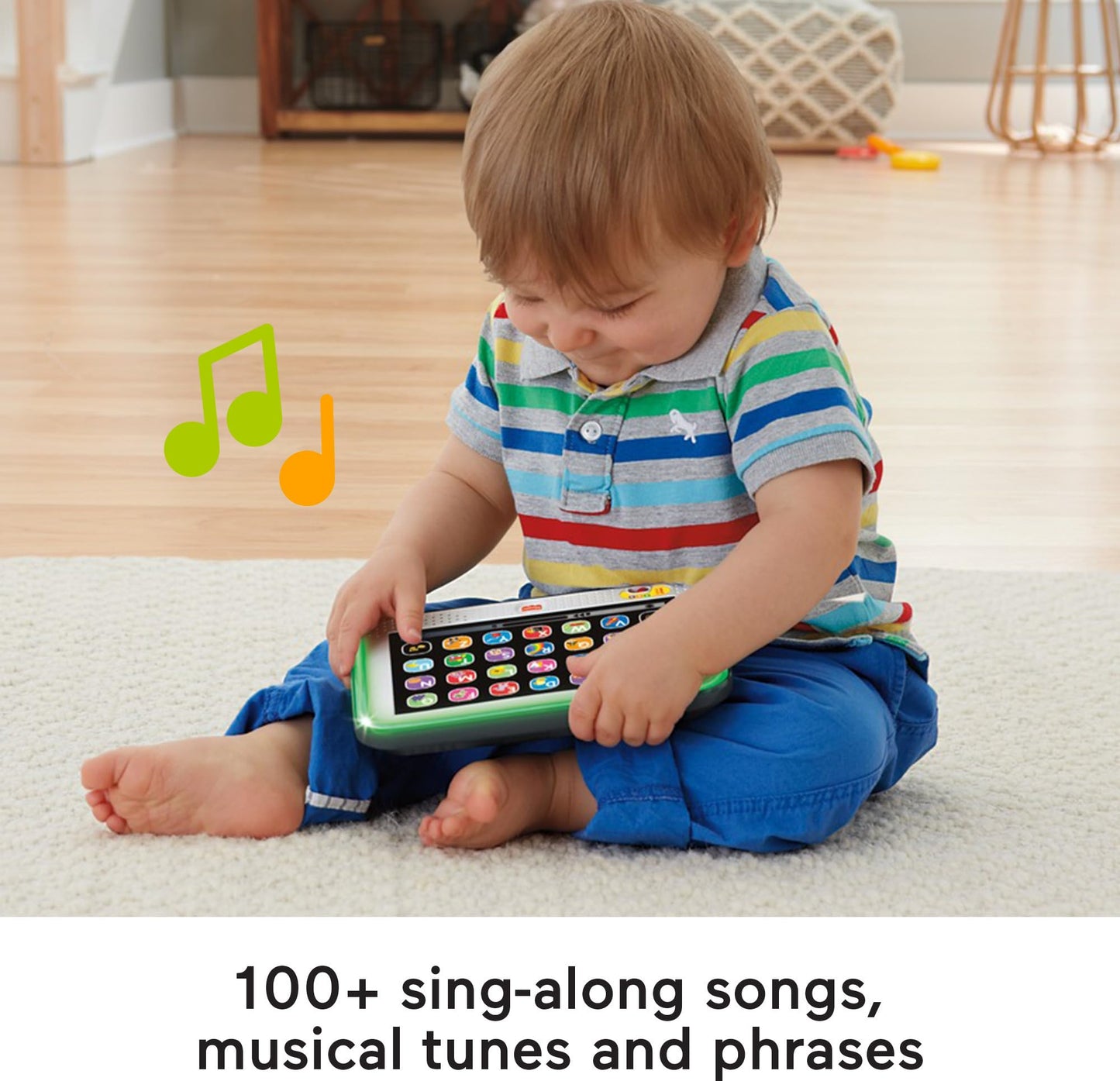 Fisher-Price Toddler Learning Toy Laugh & Learn Smart Stages Tablet Pretend Computer with Music & Lights for Kids Ages 1+ Years