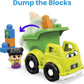 MEGA BLOKS Toddler Building Blockstoy Car with 1 Block Buddies Figure, Raphy Recycling Truck for Toddlers 1-3